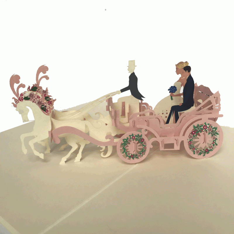 pop-up huwelijk koets kaart